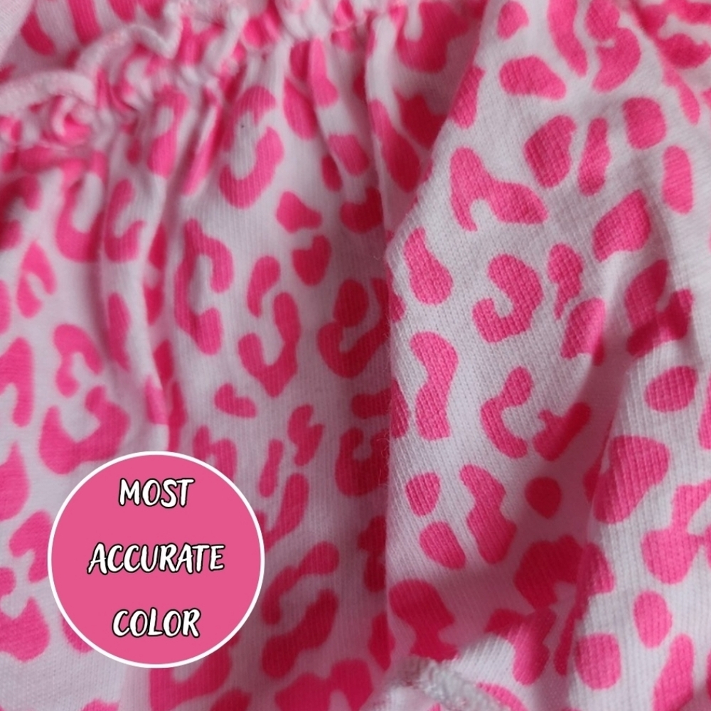 Carter's Baby Girls Pink Leopard Ruffle Bodysuit Dress One Piece Size 6 Months - Picture 14 of 16
